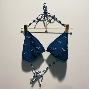 Xhilaration navy bird print bikini top